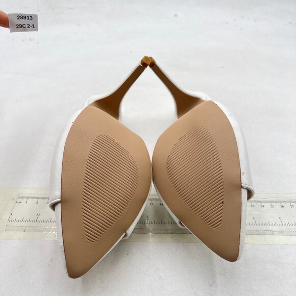 FOWT White Pointed Toe Classic Mules Slide Womens Stylish Thin High Heel Sandals - Picture 7 of 8